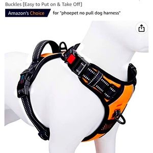 Brand new phoepet no pull harness, neon orange, size medium